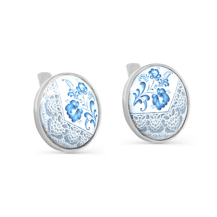 Серьги с английским замком из серебра