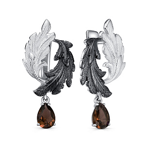 Серьги с английским замком из серебра с фианитом