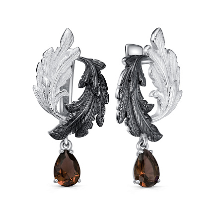 Серьги с английским замком из серебра с фианитами