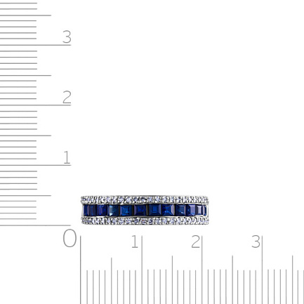 Кольцо из белого золота с бриллиантами, сапфирами
