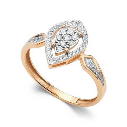 Кольцо из красного золота с бриллиантами