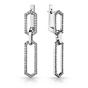 Серьги с английским замком из белого золота с бриллиантами