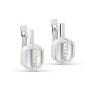 Серьги с английским замком из серебра с перламутром