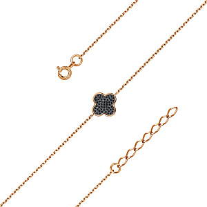 Браслет из красного золота с фианитами