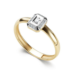 Кольцо из желтого золота с бриллиантом