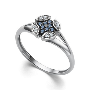 Кольцо из белого золота с бриллиантом