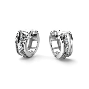 Серьги из белого золота с бриллиантами