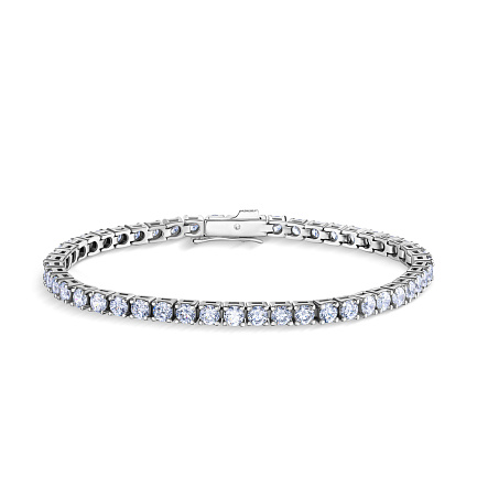 Браслет декоративный из серебра с фианитом