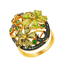 Кольцо из желтого золота с сапфирами