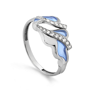 Кольцо из серебра с фианитами