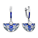 Серьги с английским замком из серебра с жемчугом