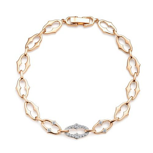 Браслет из красного золота с бриллиантом