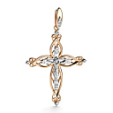 Крест из красного золота с бриллиантами
