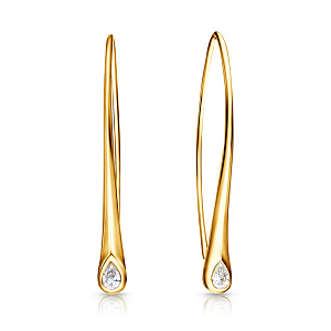 Серьги из желтого золота с бриллиантами