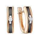 Серьги с английским замком из красного золота с бриллиантами