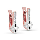 Серьги с английским замком из красного золота с бриллиантами