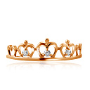 Кольцо из красного золота с фианитом