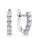 Серьги с английским замком из белого золота с бриллиантами