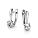 Серьги с английским замком из белого золота с бриллиантами