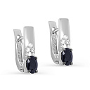 Серьги с английским замком из белого золота с бриллиантами