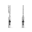 Серьги с английским замком из серебра с фианитами