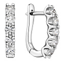 Серьги с английским замком из белого золота с бриллиантами