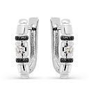 Серьги с английским замком из белого золота с бриллиантами