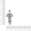 Подвеска из белого золота с сапфирами, топазами