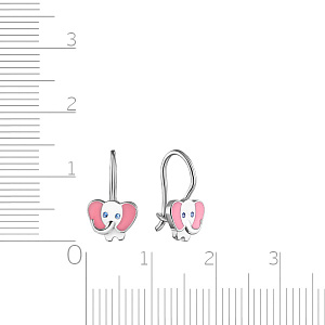 Серьги детские из серебра с фианитом