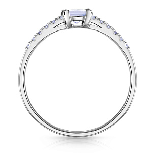 Кольцо из серебра с фианитом