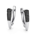 Серьги с английским замком из белого золота с бриллиантами