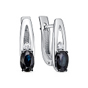 Серьги с английским замком из белого золота с бриллиантами