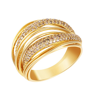 Кольцо из желтого золота с бриллиантами