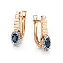 Серьги с английским замком из красного золота с бриллиантами