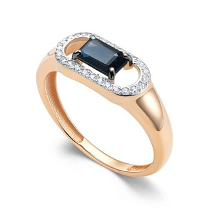 Кольцо из красного золота с бриллиантом