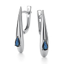 Серьги с английским замком из белого золота с сапфирами