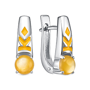 Серьги с английским замком из серебра с перламутром