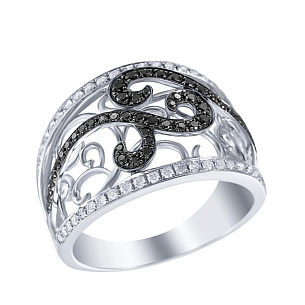 Кольцо из белого золота с бриллиантами, бриллиантами