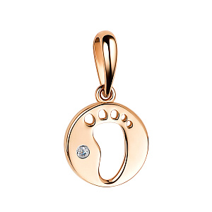 Подвеска из красного золота с бриллиантом