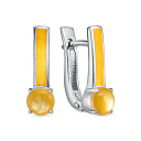 Серьги с английским замком из серебра с перламутром