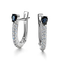 Серьги с английским замком из белого золота с бриллиантами