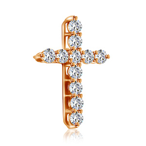 Колье из красного золота с бриллиантами, плетение якорное