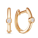 Серьги из красного золота с фианитами