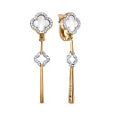 Серьги с английским замком из красного золота с бриллиантами