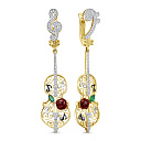 Серьги с английским замком из желтого золота с бриллиантами