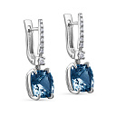 Серьги с английским замком из белого золота с бриллиантами