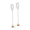 Серьги с английским замком из серебра с фианитами