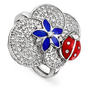 Кольцо из серебра с фианитом