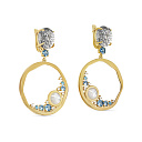 Серьги с английским замком из серебра с кварцем