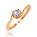 Кольцо помолвочное из красного золота с бриллиантом